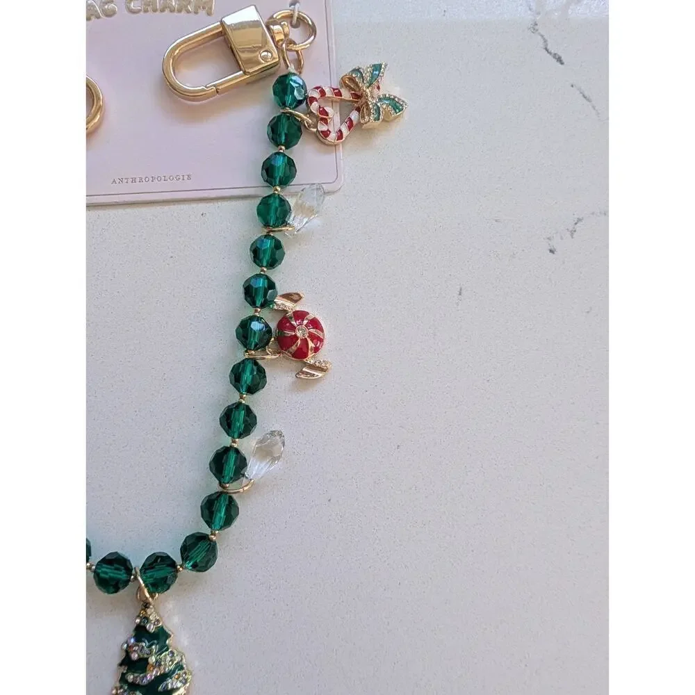 NWT Anthropologie Icon Pearl Bag Charm Green